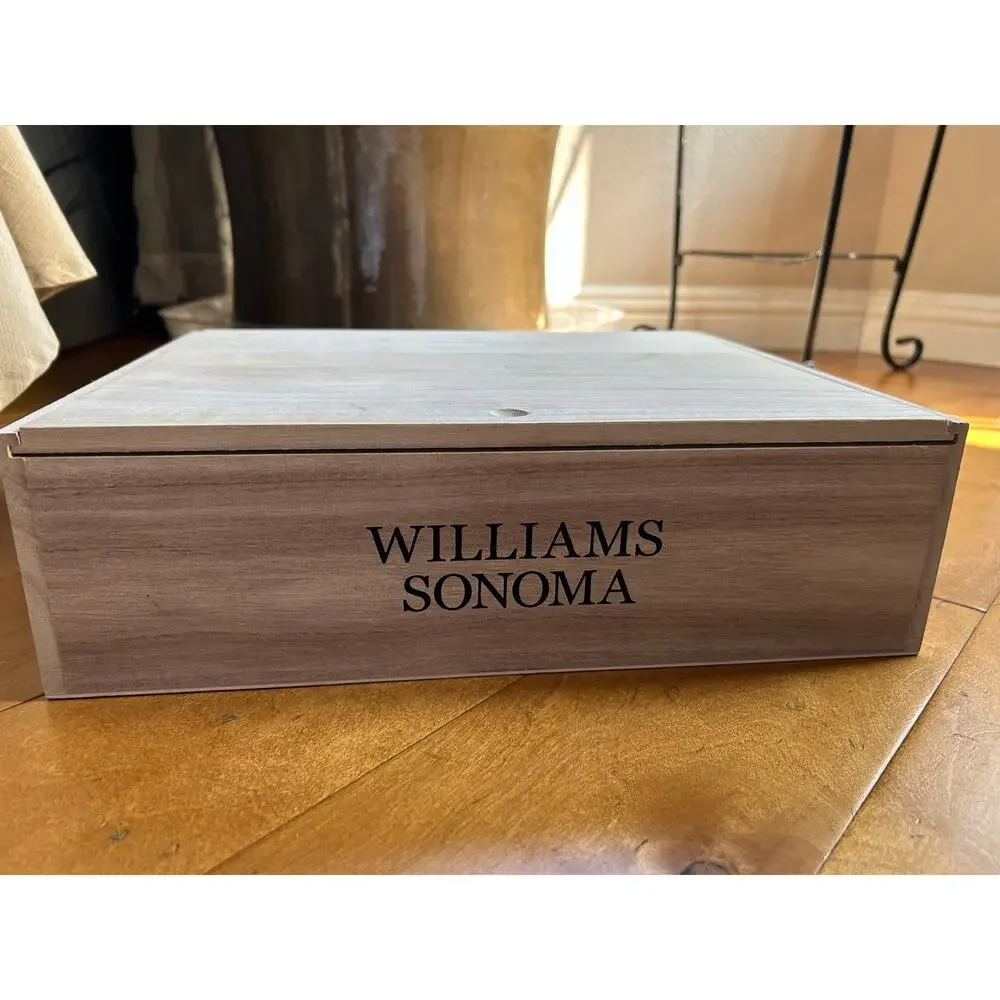 Williams Sonoma wooden gift box crate empty